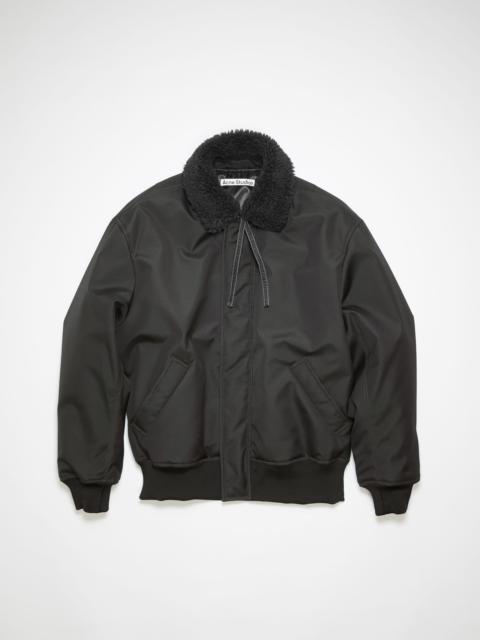 Shearling collar jacket - Black