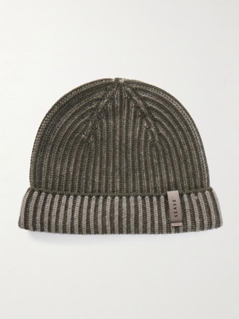 SEASE Dinghy Reversible Ribbed Cashmere Beanie Green