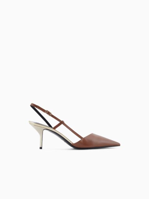 GIORGIO ARMANI CALFSKIN SLINGBACKS 와 MIRROR DETAILS