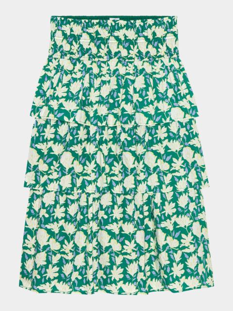 Rails Belle Floral Tiered Midi Skirt