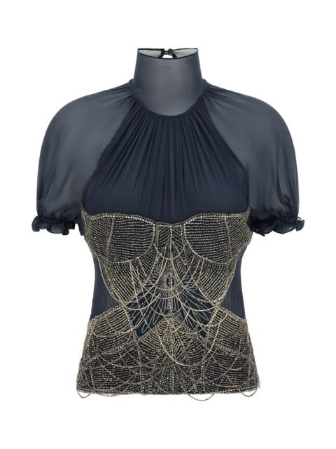 THE ATTICO Jewel Embroidery Top
