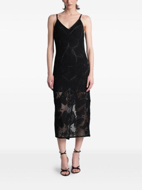 Blumarine embellished lace midi dress