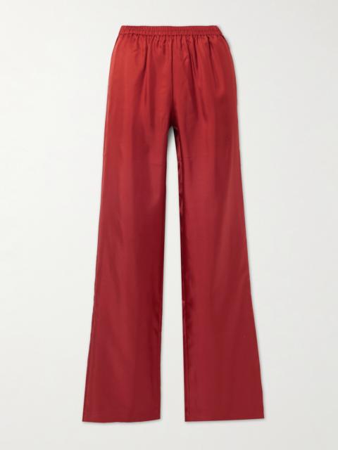 Loulou de Saison Alera Silk-twill Wide-leg Pants