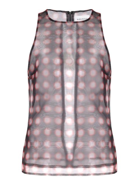 16ARLINGTON Tari Printed Organza Top red