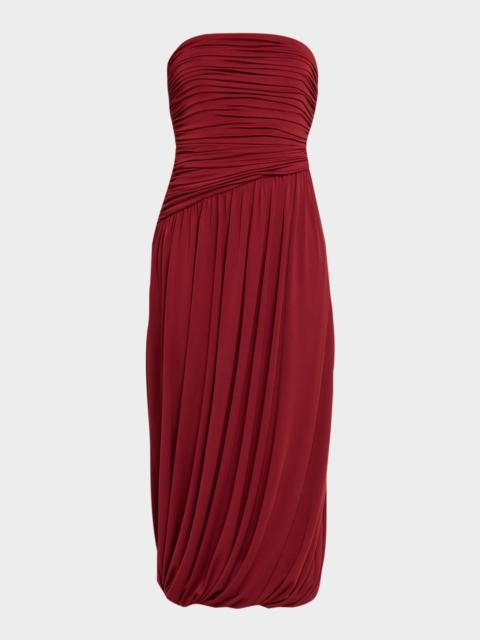 Cinq à Sept Rosine Draped Strapless Midi Dress