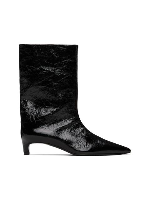 Jil Sander Black Crinkled Calfskin Boots