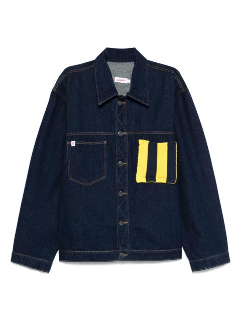 CHARLES JEFFREY LOVERBOY Knitted-patch Denim Jacket