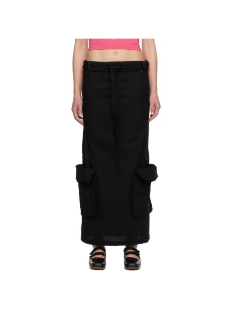 OPEN YY Black Layered Maxi Skirt | REVERSIBLE