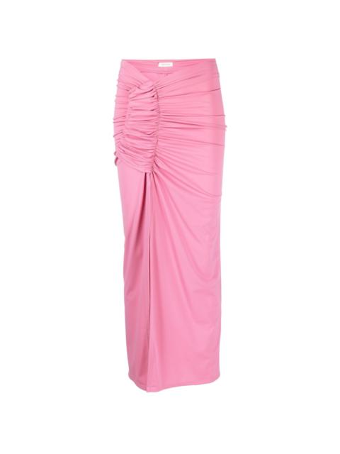 THE MANNEI asymmetric-design maxi skirt