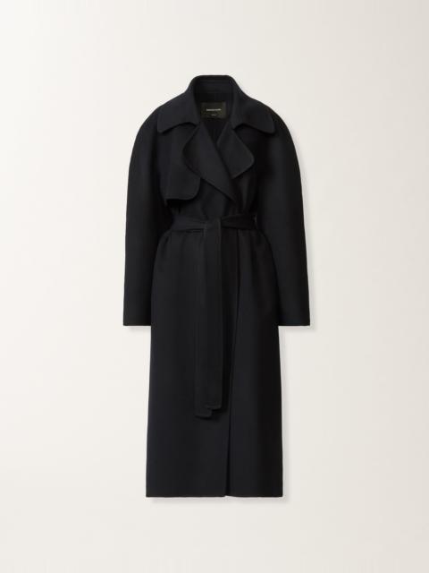 FABIANA FILIPPI Night blue wool double trench coat