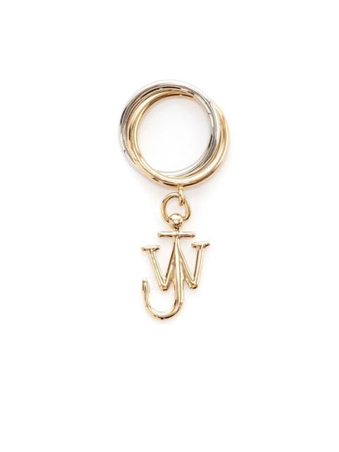 JW Anderson Anchor-charm double-loop ring