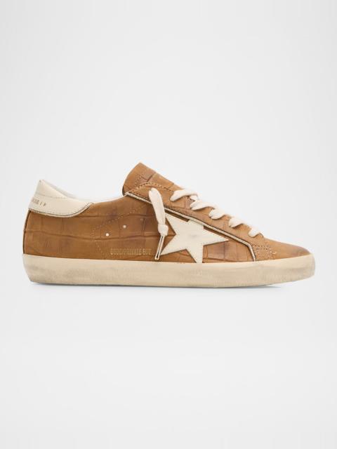 Golden Goose Super-Star Croco Leather Low-Top Sneakers