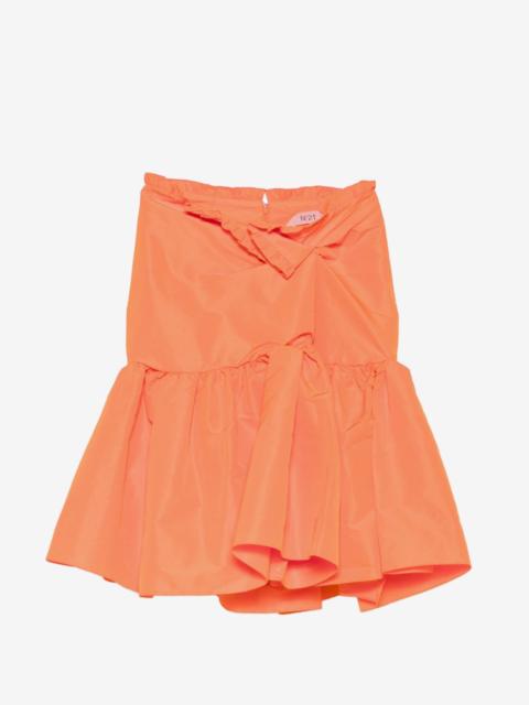 N°21 ruffled-trim knotted skirt