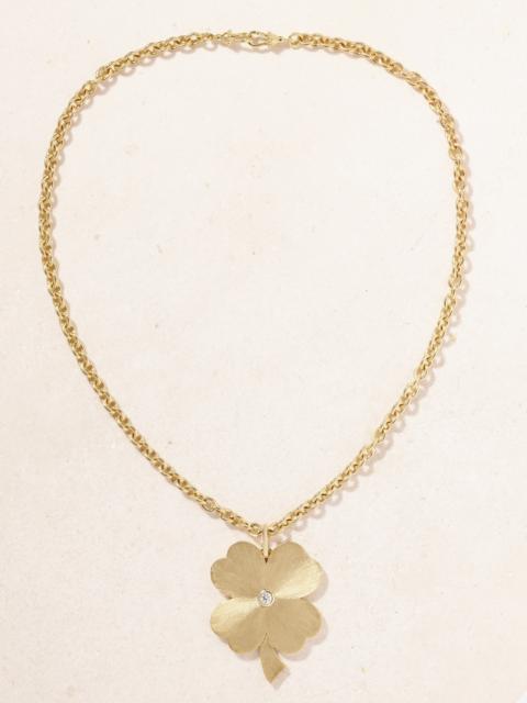 MARIE LICHTENBERG Jumbo Clover 18-karat Gold Diamond Necklace