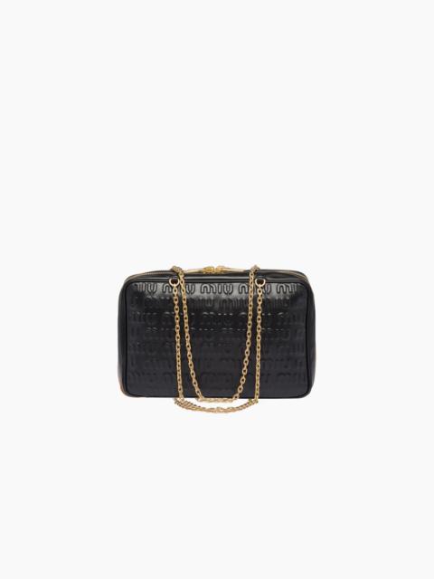 Miu Miu Leather top-handle bag with embossed logo