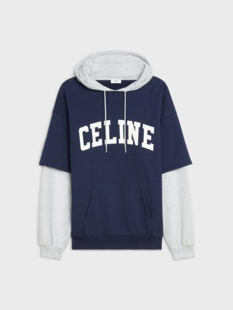 CELINE CELINE TWO-TONE HOODIE IN COTTON FLEECE