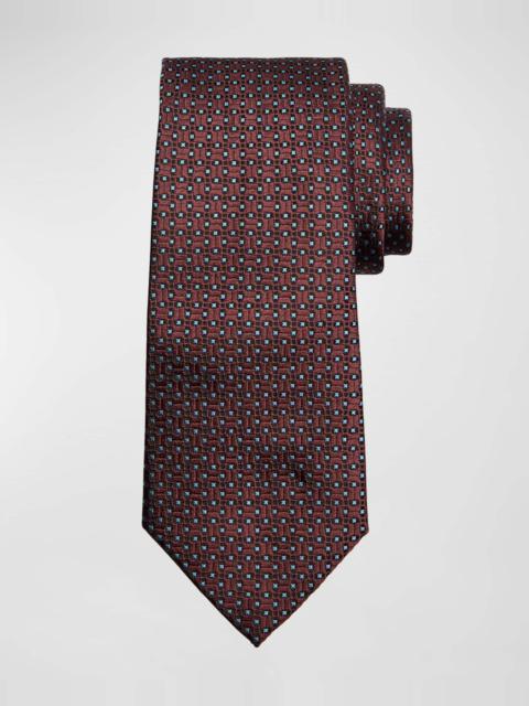 Men's Geometric Jacquard Silk Tie