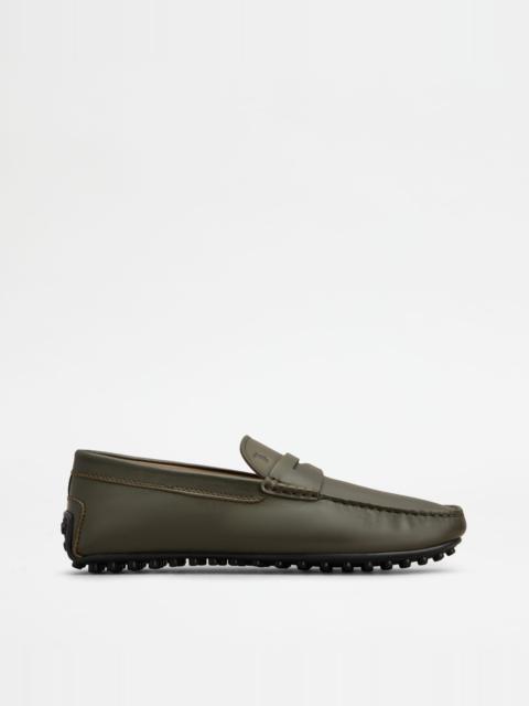 CITY GOMMINO DRIVING SHOES IN LEATHER - GREEN