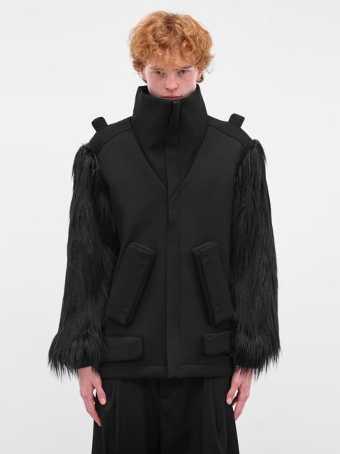 Walter Van Beirendonck Black UFO Fur 3D Jacket