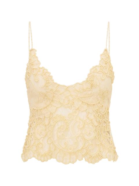 LoveShackFancy Svetlana Lace Tank Top ivory