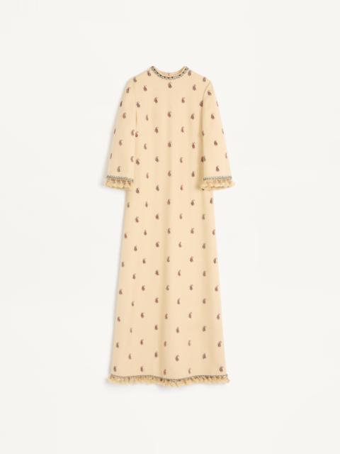 LONG DRESS IN EMBROIDERED RUSTIK SILK