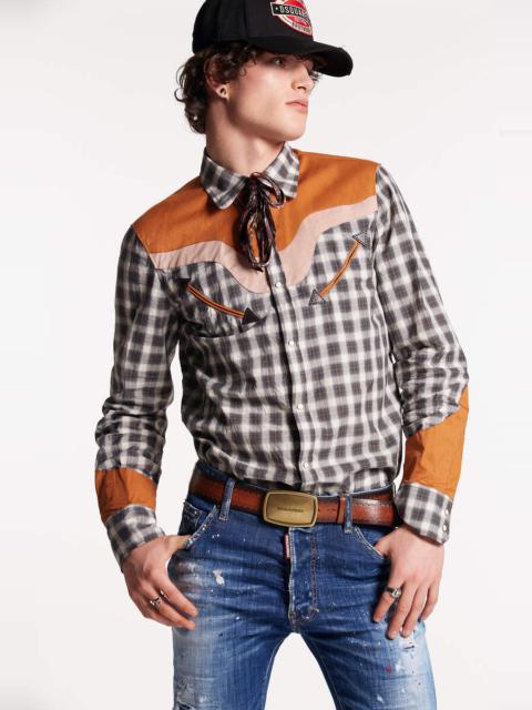 CHECKED COTTON WESTERN SHIRT