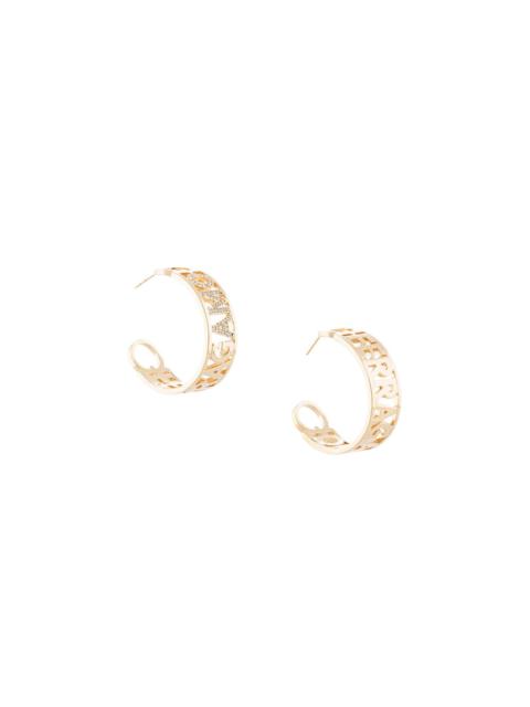 logo-plaque hoop earrings