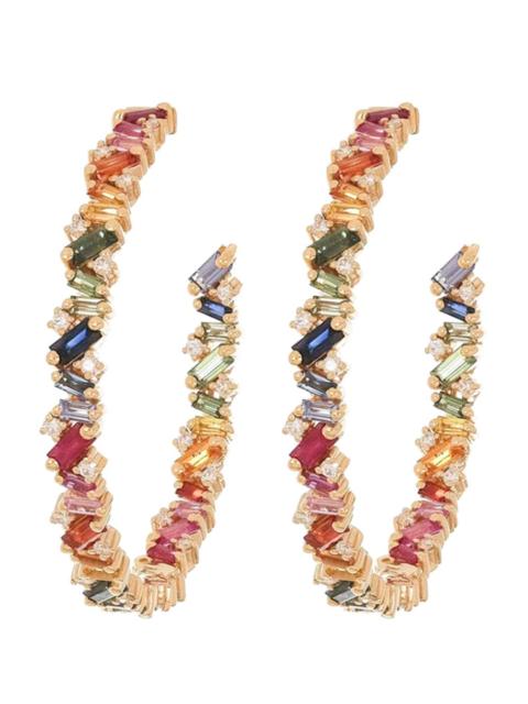 SUZANNE KALAN Rainbow Sapphire Hoops - 45mm