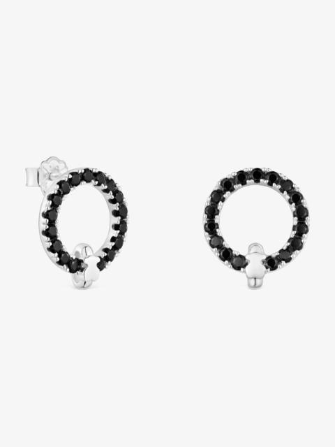 TOUS Silver Circle earrings with black spinel TOUS Straight