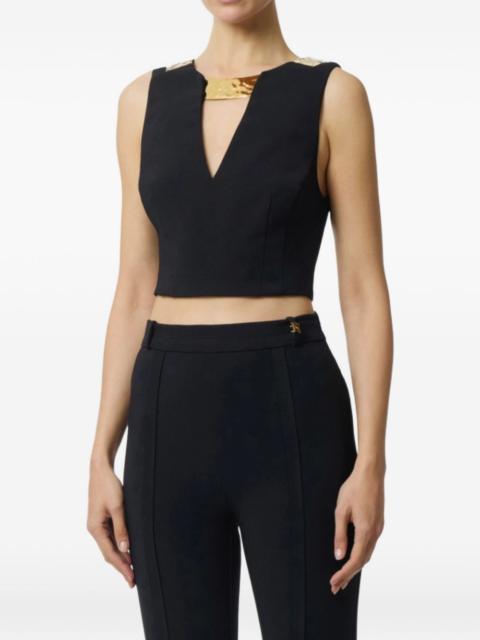ELISABETTA FRANCHI jewelled V-neck tank top