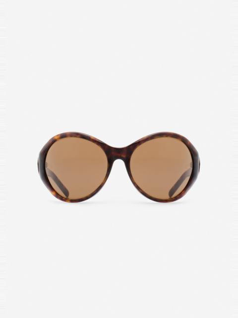 MAGDA BUTRYM Big round sunglasses in tortoise with brown lenses