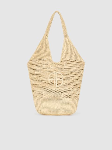 ANINE BING Leah Logo Hobo Raphia - Natural