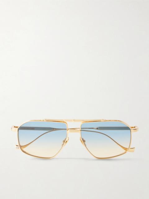 CUTLER AND GROSS 1424 Aviator-Style Silver-Tone Sunglasses