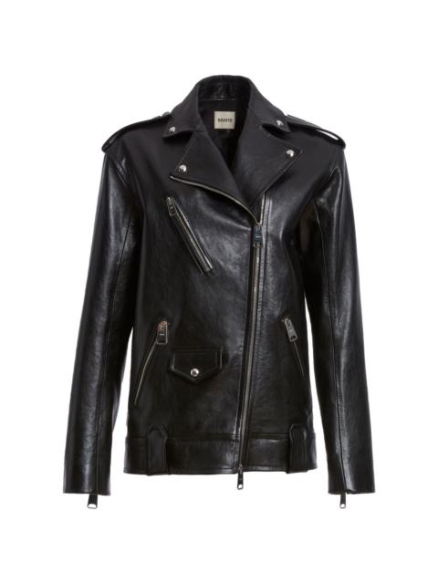 KHAITE The Hanson off-centre leather jacket
