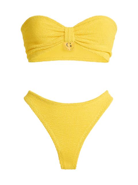 Hunza G Jean Seersucker Strapless Bikini yellow