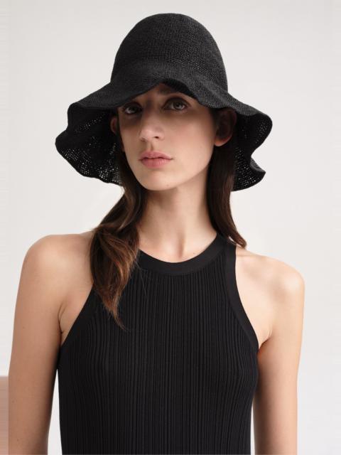 Paper straw hat black