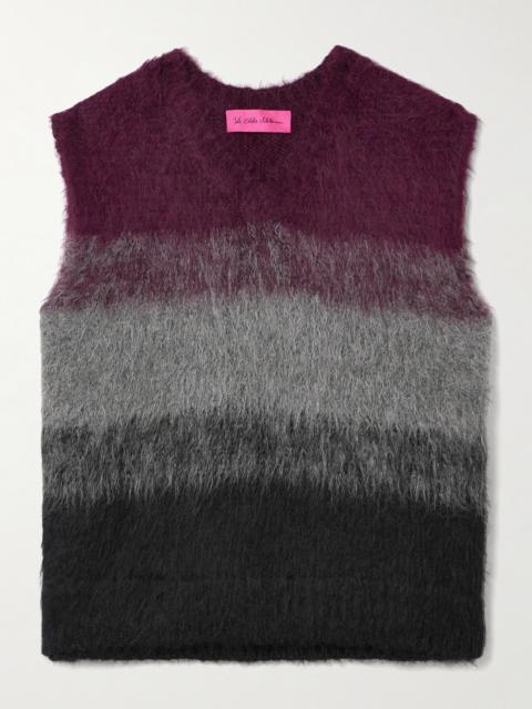The Elder Statesman Thistle Ombré Brushed Alpaca-blend Vest