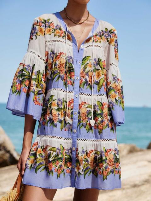 FARM RIO Light Blush Hilo Stripes Mini Dress