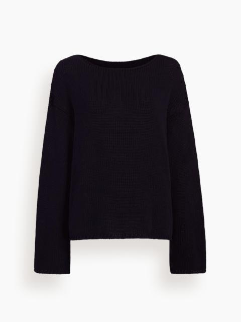 Another Tomorrow Draped Knit Sweater in Black