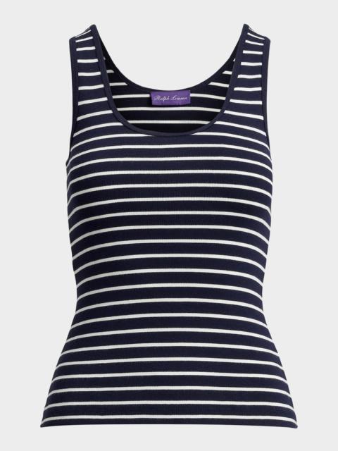 Ralph Lauren Ellis Rib-Knit Striped Tank Top