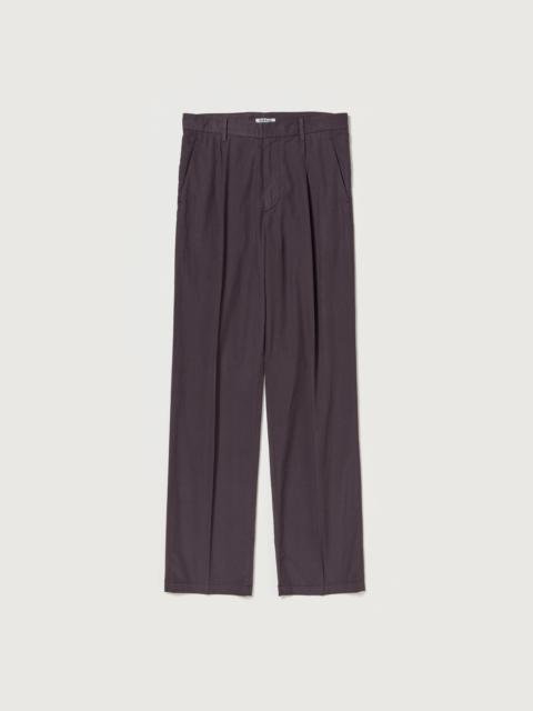 AURALEE GARMENT-DYED FINX SHUTTLE WEATHER ONE-TUCK SLACKS