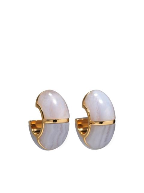 LIZZIE FORTUNATO Zellige agate hoop earrings