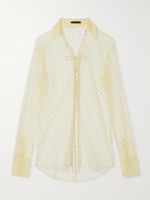 KIKI DE MONTPARNASSE Merci Flocked Tulle Blouse