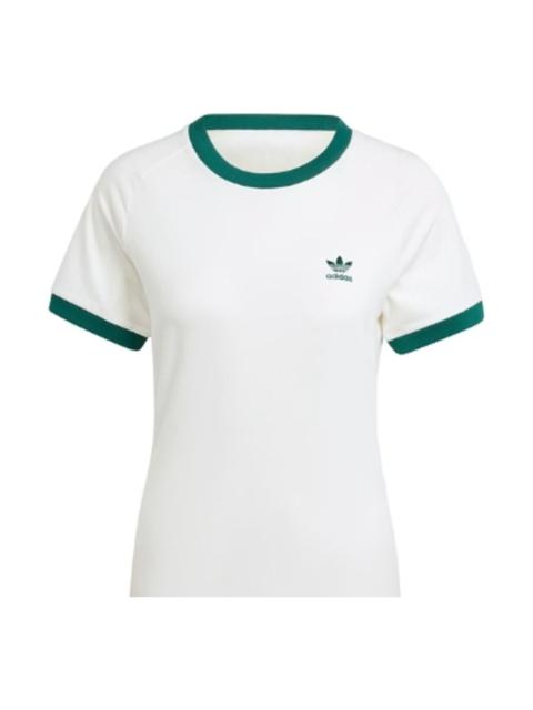 adidas (WMNS) 아디다스 오리지널 Vrct 그래픽 티셔츠 'White Green' IN4110