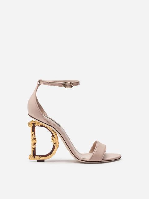Nappa leather sandals with baroque DG heel