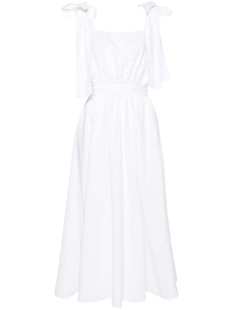 MSGM seersucker flared midi dress