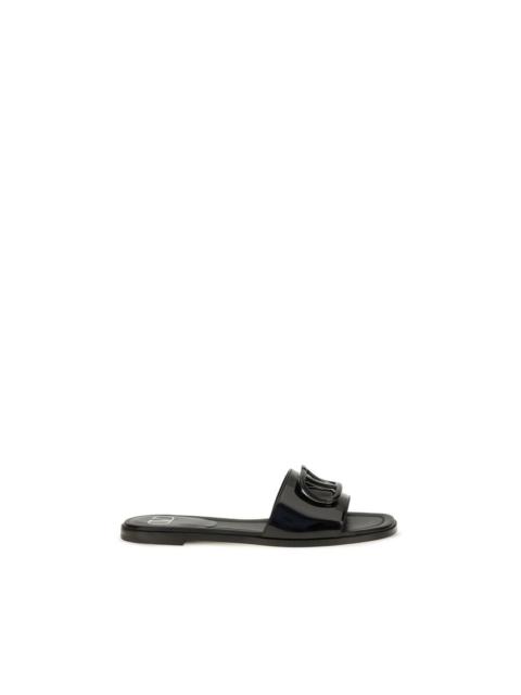 Valentino Valentino Garavani VLogo Patent Leather Sandal — Black