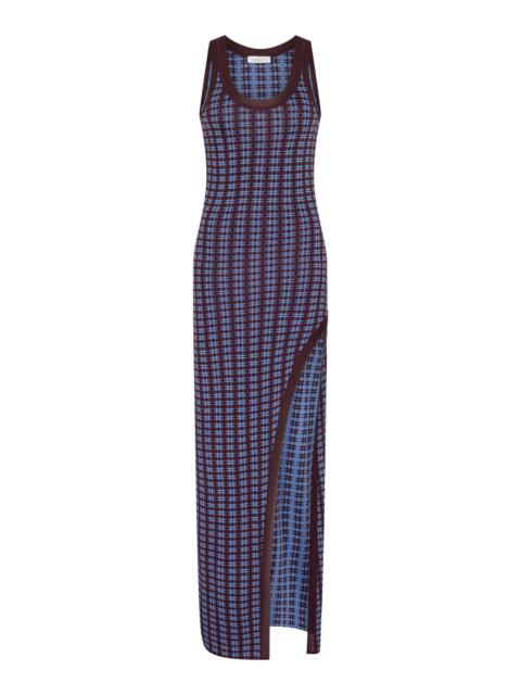 rabanne Ribbed Split Maxi Dress multi