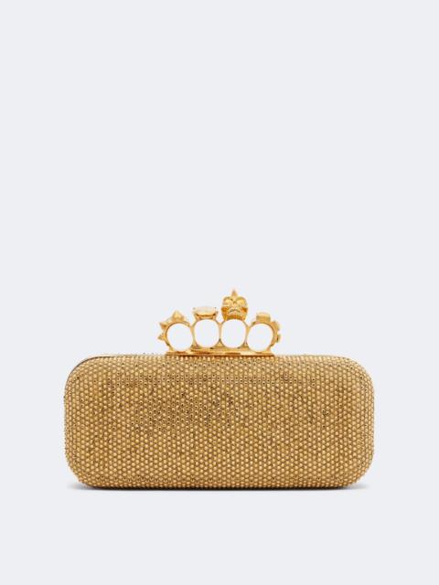 Alexander McQueen Knuckle embellished leather clutch