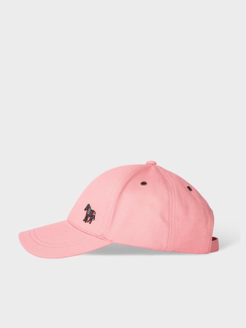 Women's Pink Cotton Zebra Logo Baseball Cap